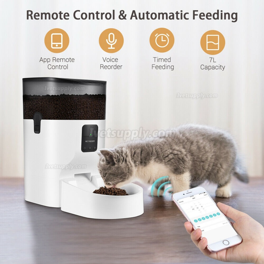 7L Automatic Cat Feeder - WiFi Enabled Pet Food Dispenser for Cat and Dog Auto